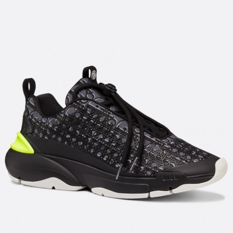 Dior Black Oblique B24 Sneaker With Cannage Motif